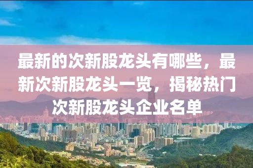 最新的次新股龍頭有哪些，最新次新股龍頭一覽，揭秘?zé)衢T次新股龍頭企業(yè)名單