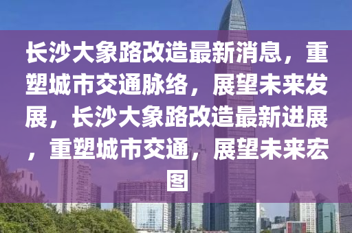 長沙大象路改造最新消息，重塑城市交通脈絡(luò)，展望未來發(fā)展，長沙大象路改造最新進(jìn)展，重塑城市交通，展望未來宏圖
