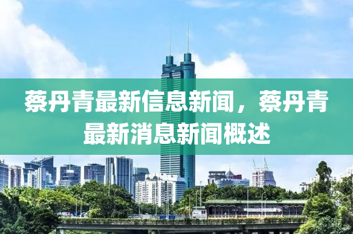蔡丹青最新信息新聞，蔡丹青最新消息新聞概述金華市寶吉環(huán)境技術有限公司