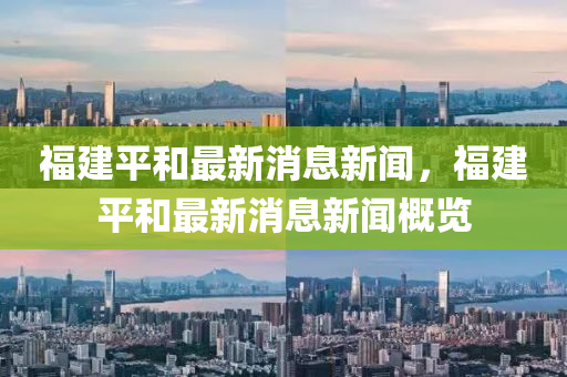 福建平和最新消息新聞，福建平和最新消息新聞概覽金華市寶吉環(huán)境技術(shù)有限公司