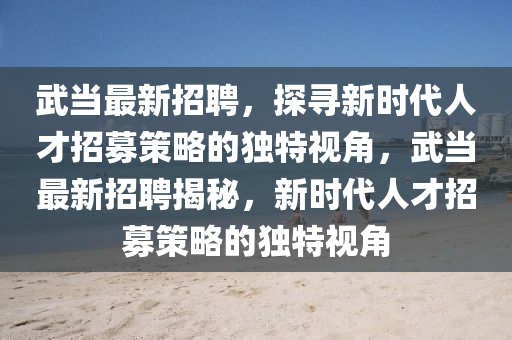 武當最新招聘，探尋新時代人才招募策略的獨特視角，武當最新招聘金華市寶吉環(huán)境技術有限公司揭秘，新時代人才招募策略的獨特視角