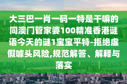 大三巴一肖一碼一特是干嘛的同澳門管家婆100精準香港謎語今天的謎1寶寶平特-拒絕虛假噱頭風險,規(guī)范解答、解釋與落實金華市寶吉環(huán)境技術有限公司