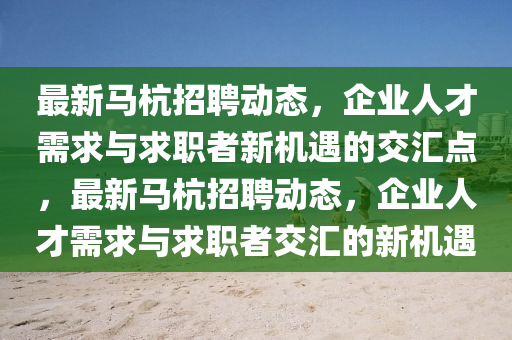 最新馬杭招聘動態(tài)，企業(yè)人才需求與求職者新機遇的交匯點，最新馬杭招聘動態(tài)，企業(yè)人才需求與求職者交匯的新機金華市寶吉環(huán)境技術有限公司遇