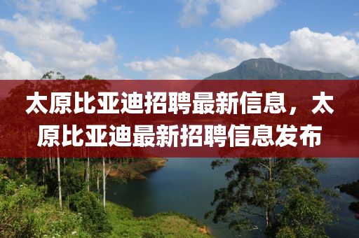 太原比亞迪招聘最新信息，太原比亞迪最新招聘信息發(fā)布金華市寶吉環(huán)境技術(shù)有限公司