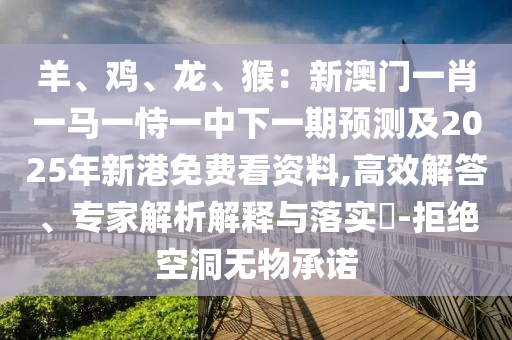 羊、雞、龍、猴：新澳門一肖一馬一恃一中下一期預(yù)測及2025年新港免費看資料,高效解答、專家解析解釋與落實?-拒絕空洞無物承諾