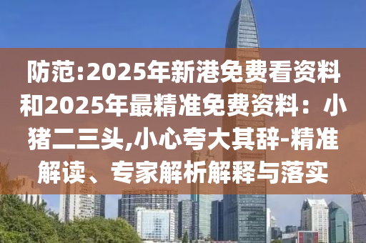防范:2025年新港免費(fèi)看資料和2025年最精準(zhǔn)免費(fèi)資料：小豬二三頭,小心夸大其辭-精準(zhǔn)解讀、專家解析解釋與落實(shí)
