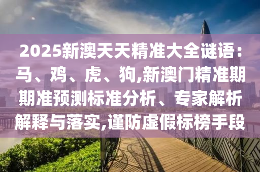 2025新澳天天精準(zhǔn)大全謎語：馬、雞、虎、狗,新澳門精準(zhǔn)期期準(zhǔn)預(yù)測標(biāo)準(zhǔn)分析、專家解析解釋與落實,謹(jǐn)防虛假標(biāo)榜手段