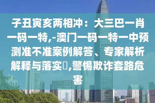 子丑寅亥兩相沖：大三巴一肖一碼一特,-澳門一碼一特一中預(yù)測(cè)準(zhǔn)不準(zhǔn)案例解答、專家解析解釋與落實(shí)?,警惕欺詐套路危害