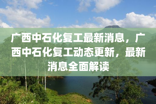 廣西中石化復(fù)工最新消息，廣西中石化復(fù)工動態(tài)更新，最新消息全面解讀金華市寶吉環(huán)境技術(shù)有限公司