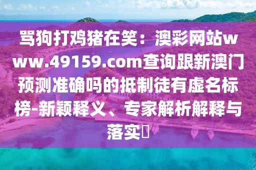 罵狗打雞豬在笑：澳彩網(wǎng)站www.49159.соm查詢跟新澳門預(yù)測(cè)準(zhǔn)確嗎的抵制徒有虛名標(biāo)榜-新穎釋義、專家解析解釋與落實(shí)?金華市寶吉環(huán)境技術(shù)有限公司