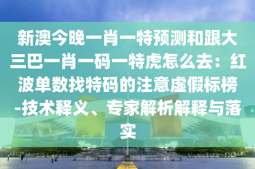 新澳今晚一肖一特預測和跟大三巴一肖一碼一特虎怎么去：紅波單數找特碼的注意虛假標榜-技術釋義、專家解析解釋與落實金華市寶吉環(huán)境技術有限公司
