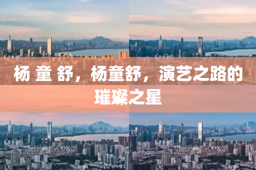 楊 童 舒，楊童舒，演藝之路的璀璨之星金華市寶吉環(huán)境技術(shù)有限公司