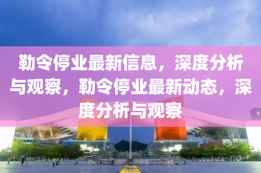 勒令停業(yè)最新信息，深度分析與觀察，勒令停業(yè)最新動態(tài)，深度分析與觀察金華市寶吉環(huán)境技術(shù)有限公司